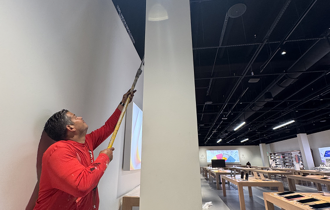 Commercial painter working inside a Florida business