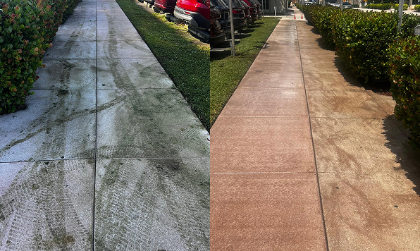 Driveway cleaning before and after