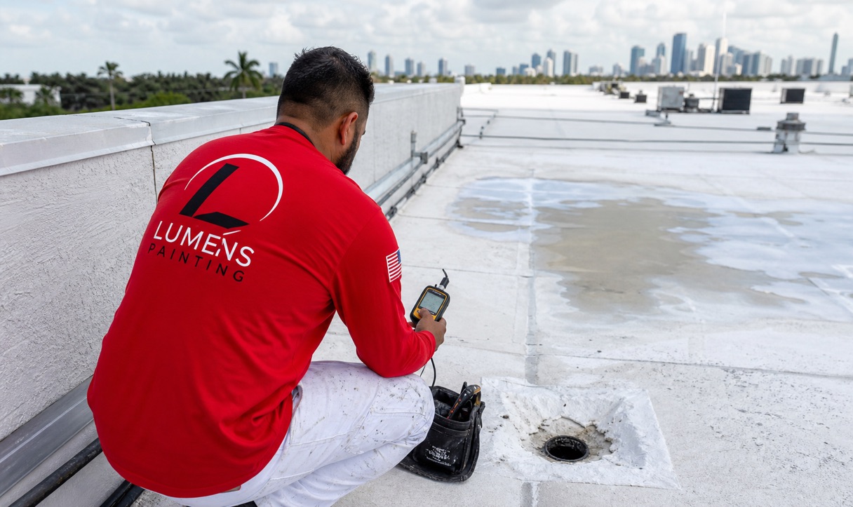 Commercial roof inspection before hurricane season in South Florida