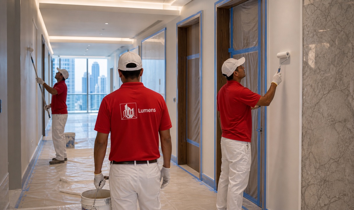 Interior corridor painting in a Downtown Miami condominium