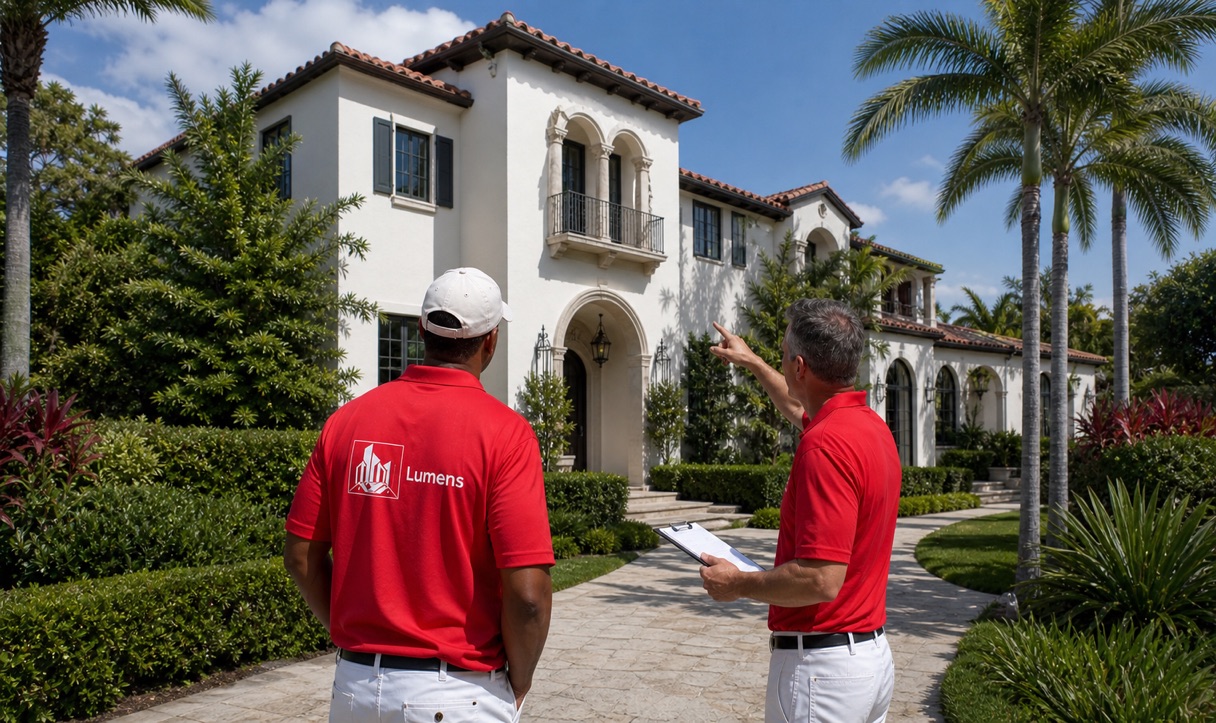Exterior house painting assessment for a Pinecrest Florida home