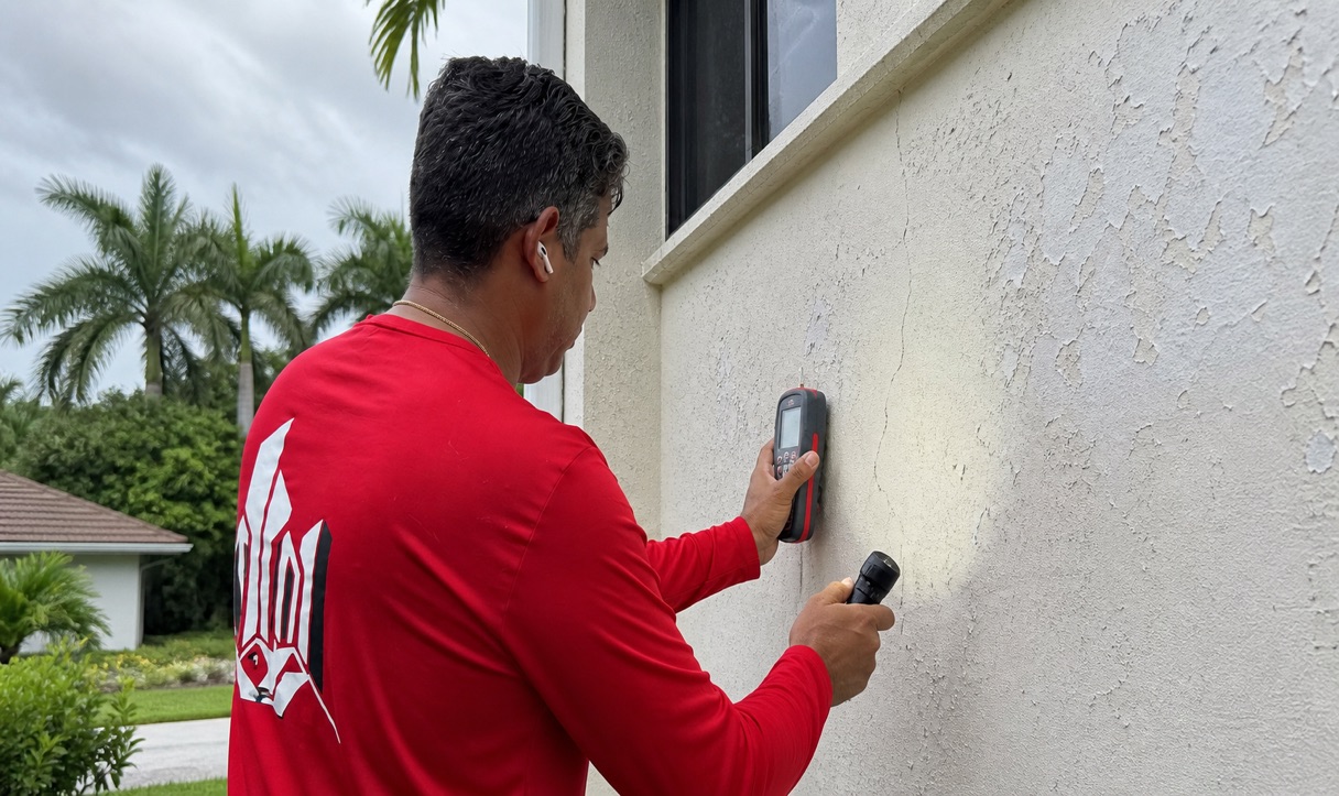 Exterior paint inspection before hurricane season in Miami