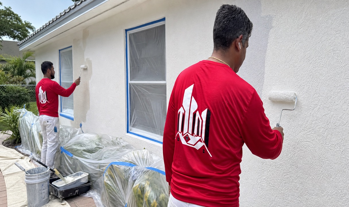 Exterior painting completed before hurricane season in Miami