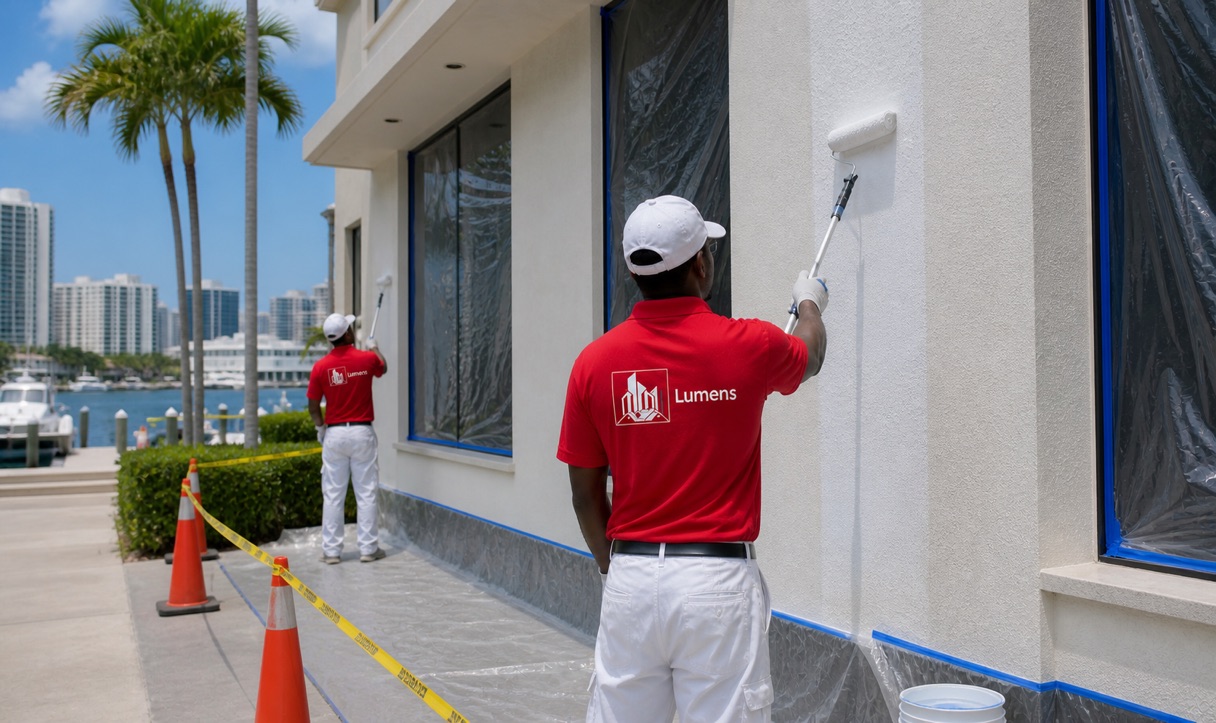 Coastal commercial exterior painting in Fort Lauderdale