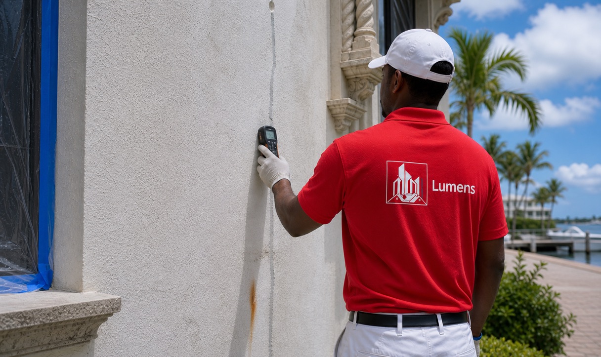 Commercial building coating and moisture inspection in Fort Lauderdale