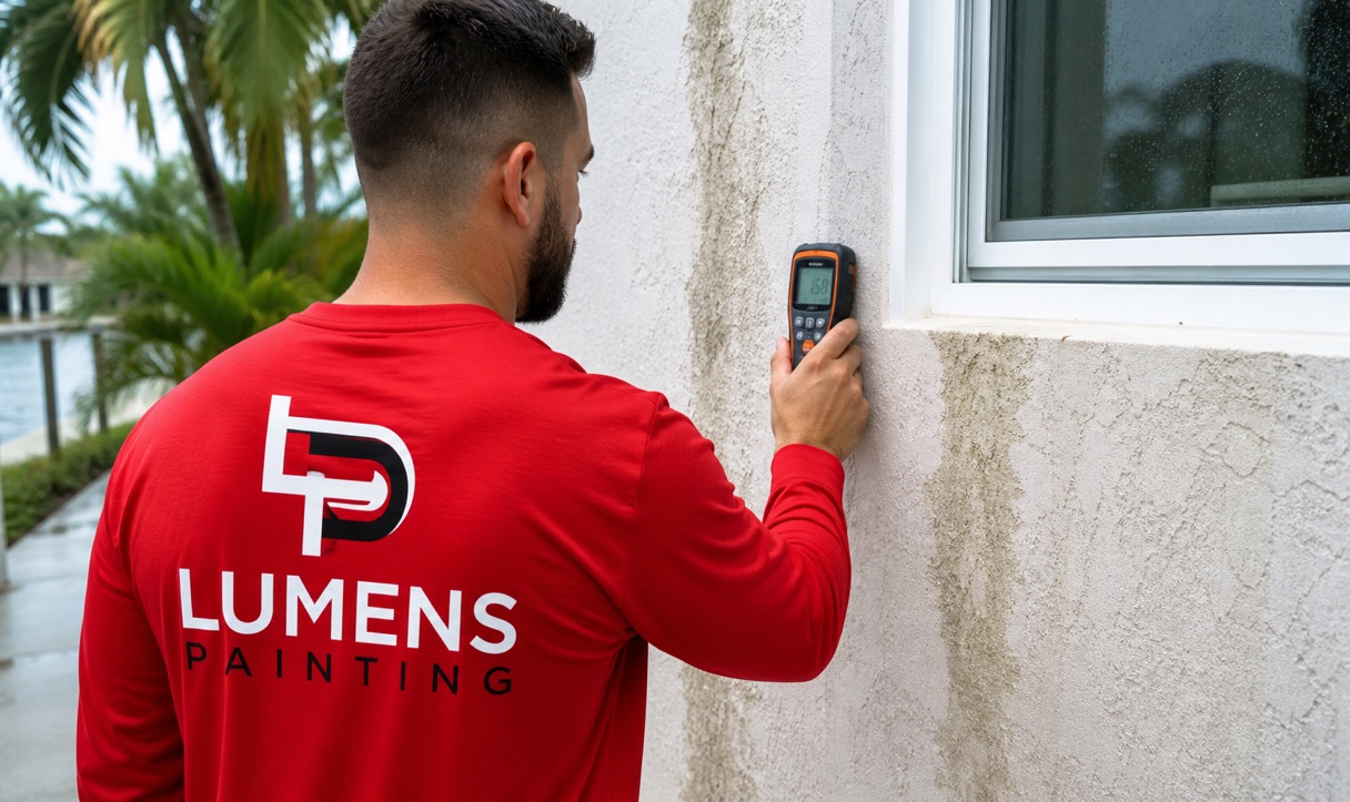 Post storm moisture inspection of a Miami building