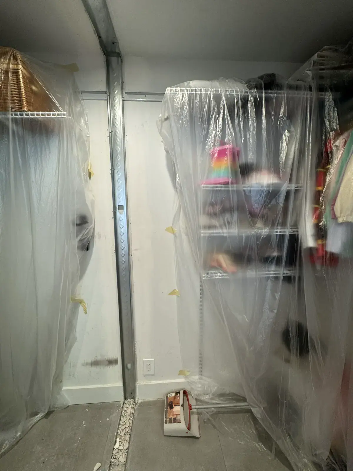 Closet Wall Demolition, Installation and Painting, handyman services project photo 4