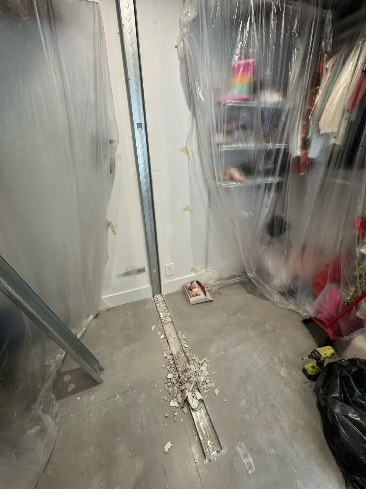 Closet Wall Demolition, Installation and Painting, handyman services project photo 7