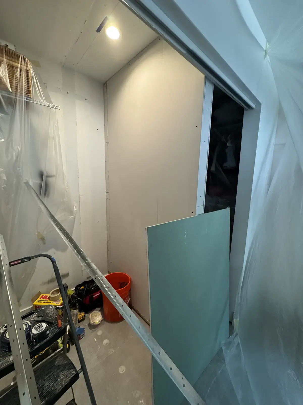 Closet Wall Demolition, Installation and Painting, handyman services project photo 9