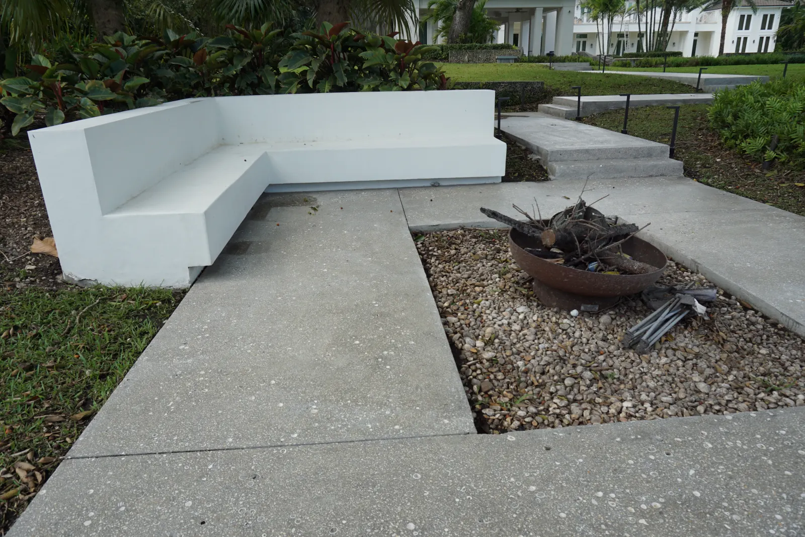 Professional pressure washing process on a South Florida property