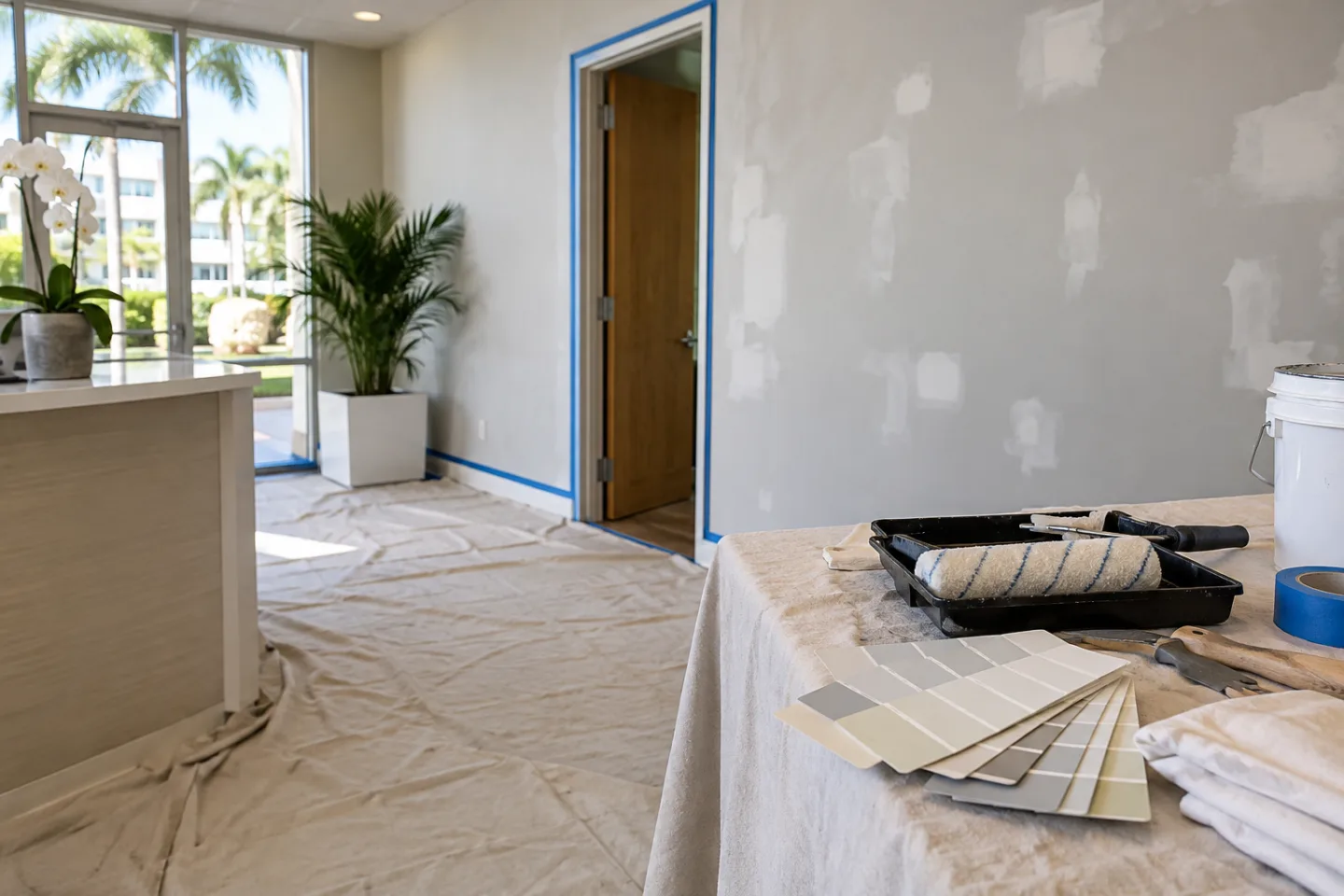Commercial painting surface preparation in Miami-Dade — AI-generated illustration