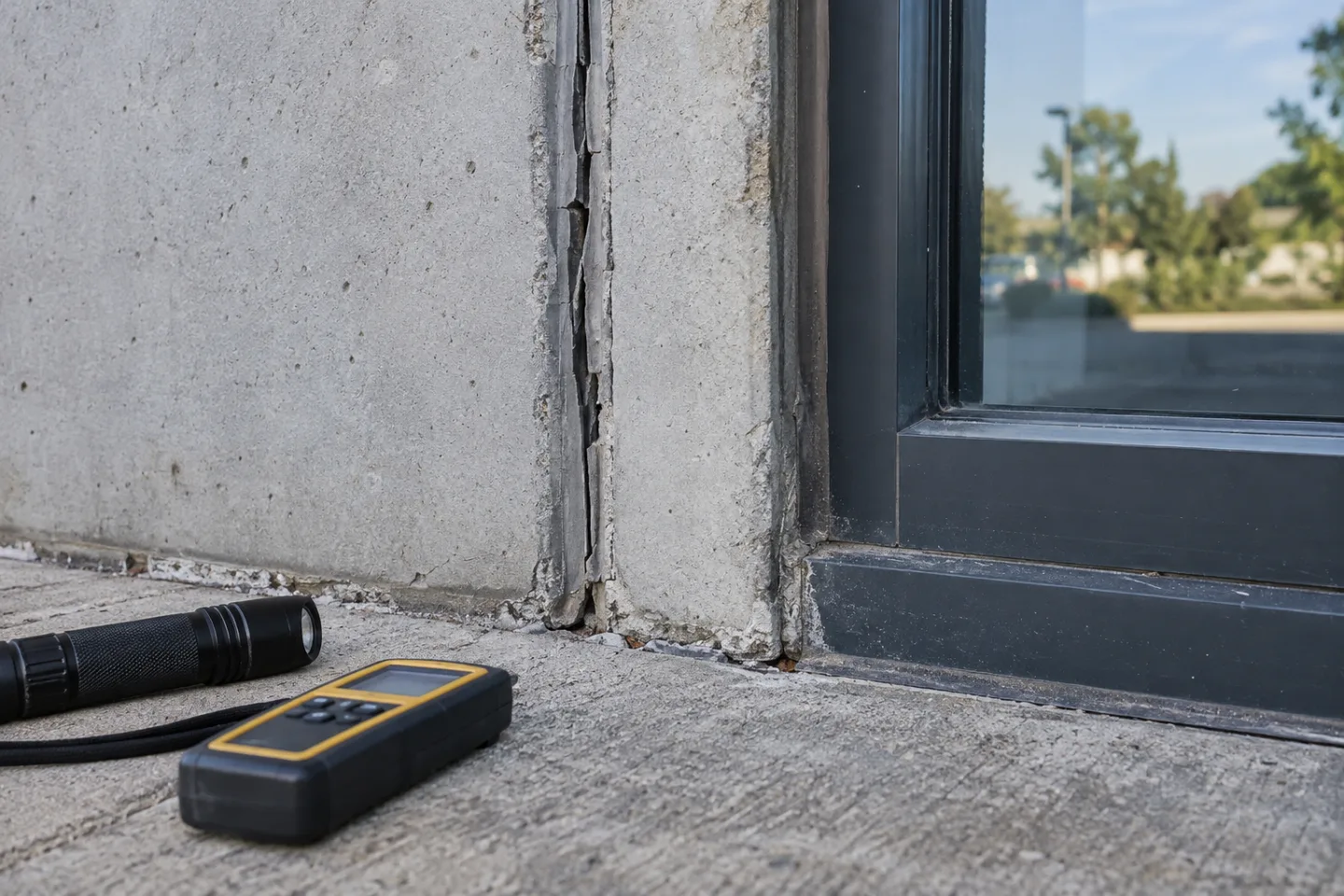 Commercial waterproofing wall joint assessment in Miami-Dade — AI-generated illustration