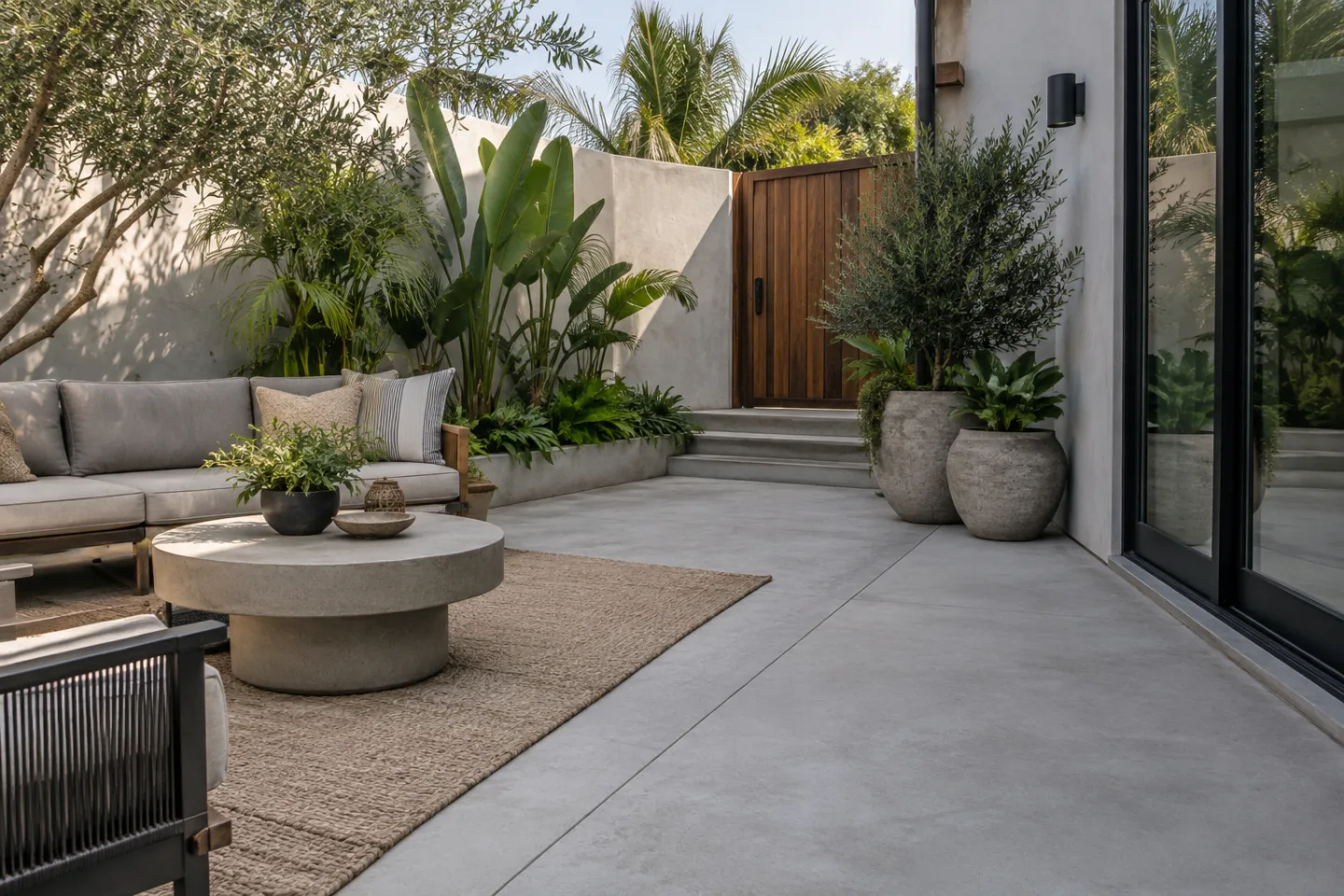 Concrete sealing finished concrete patio in Miami-Dade — AI-generated illustration