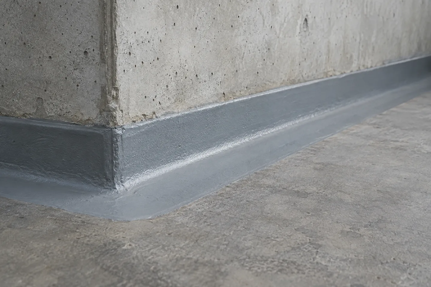 Concrete waterproofing coating transition detail in Miami-Dade — AI-generated illustration