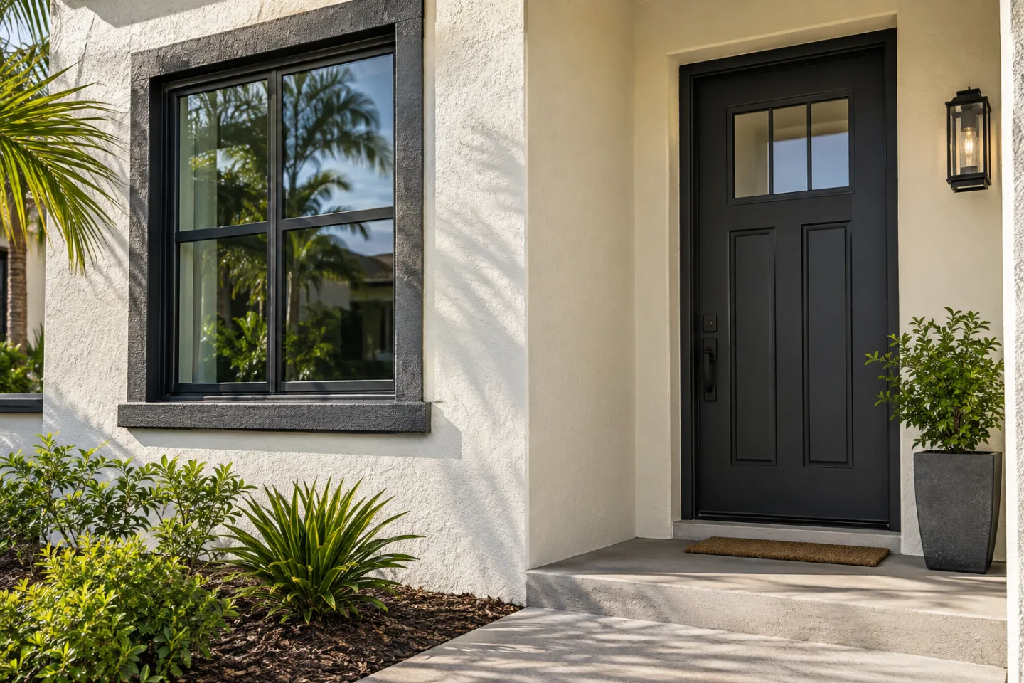 Exterior painting wall and trim finish in Miami-Dade — AI-generated illustration
