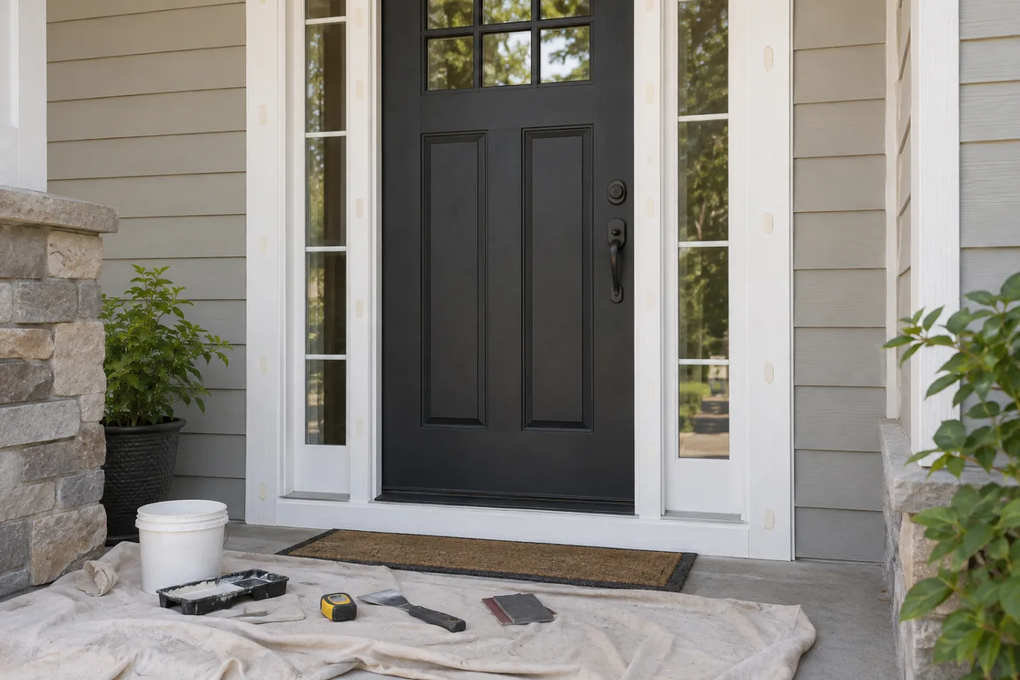 Handyman services door trim repair in Miami-Dade — AI-generated illustration
