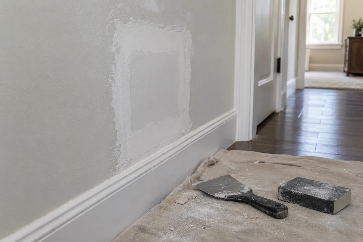 Handyman services drywall patch preparation in Miami-Dade — AI-generated illustration