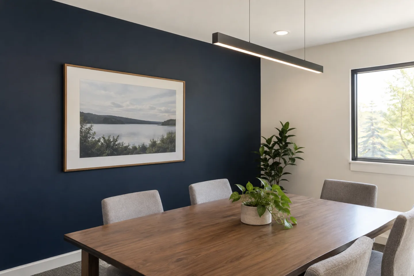 Office painting accent wall finish detail in Miami-Dade — AI-generated illustration