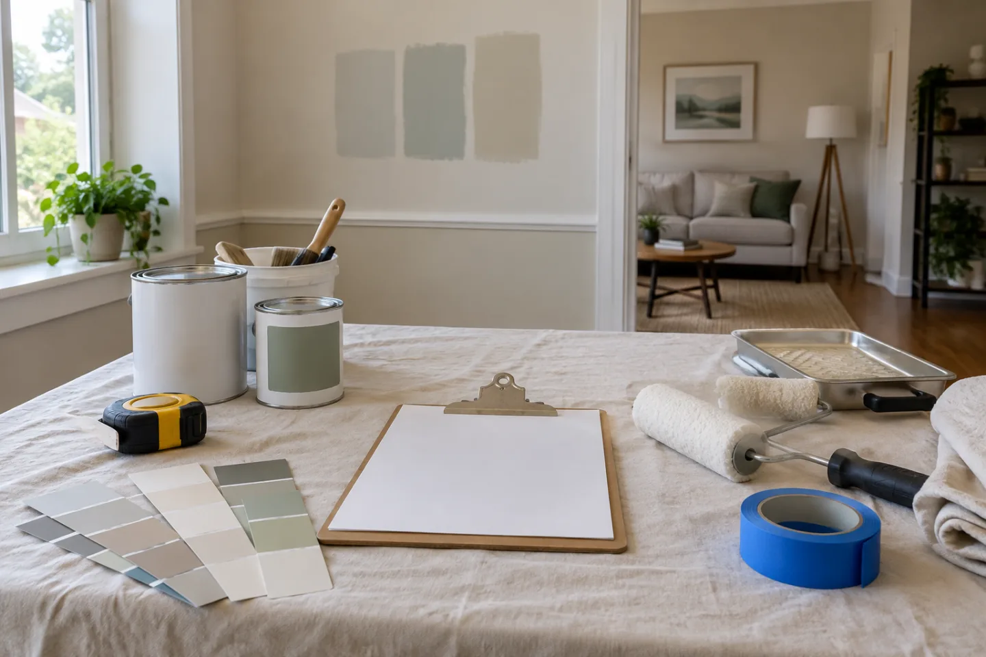 Painting company project planning materials in Miami-Dade — AI-generated illustration