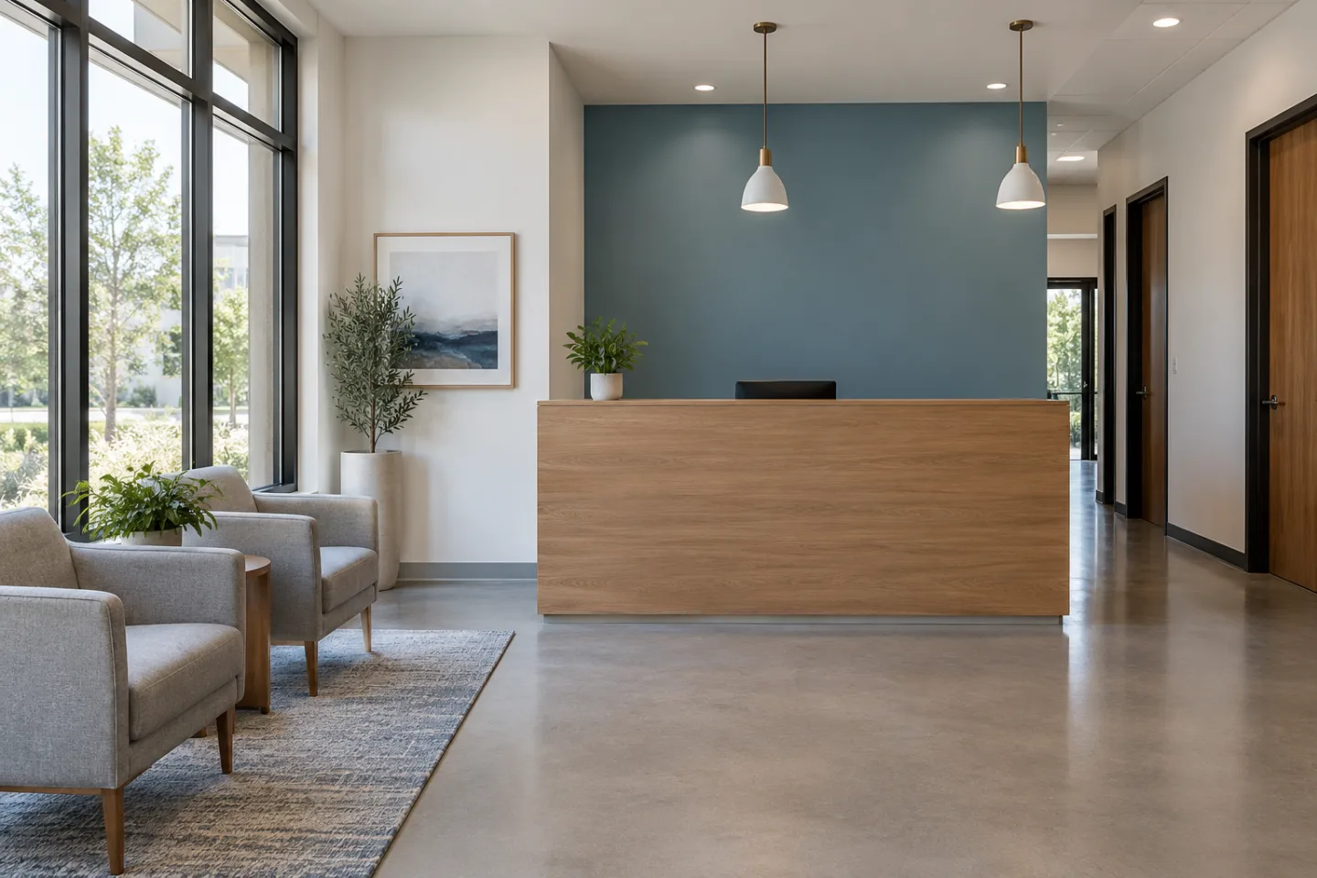 Painting services finished commercial reception in Miami-Dade — AI-generated illustration