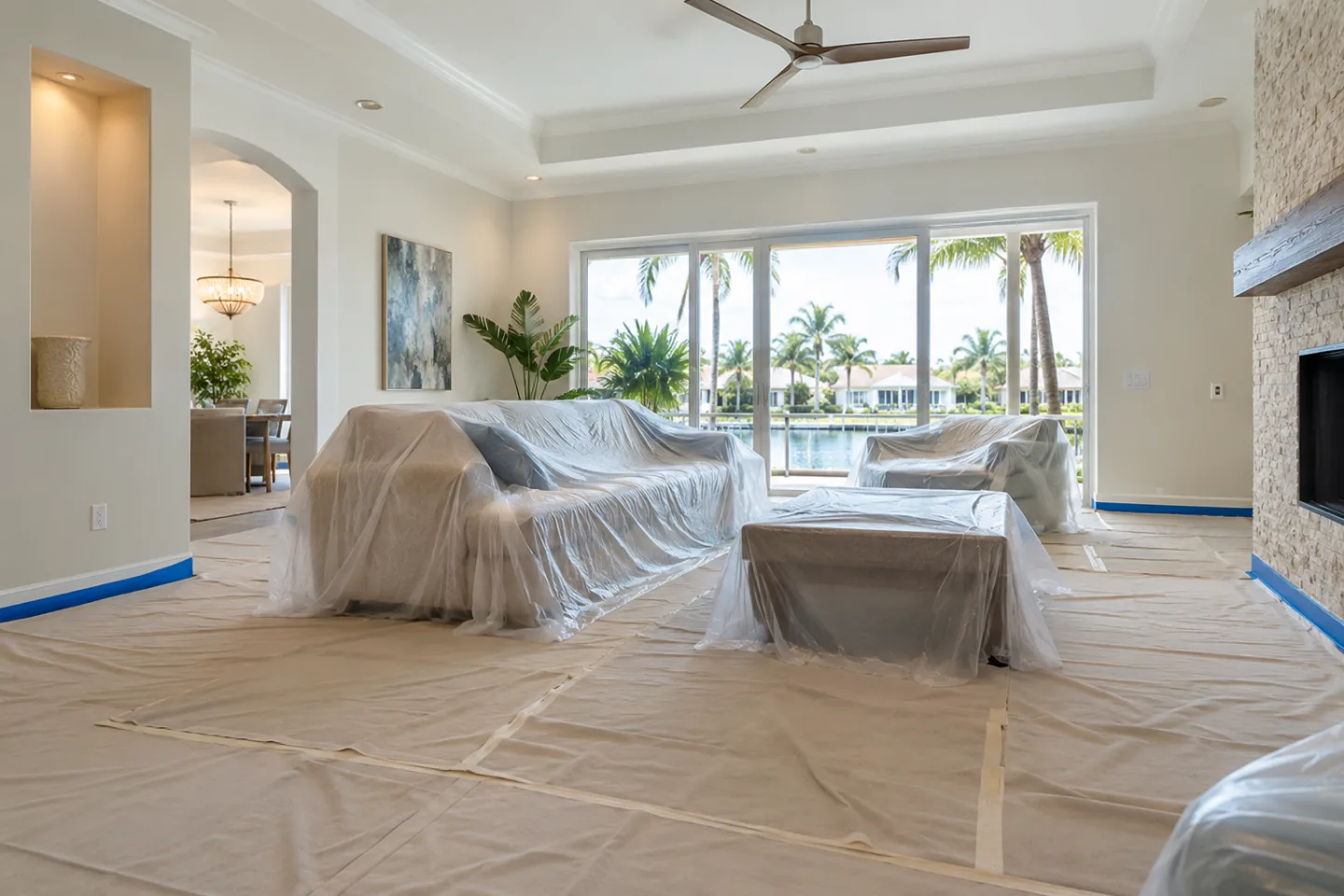 Painting services protected room preparation in Miami-Dade — AI-generated illustration