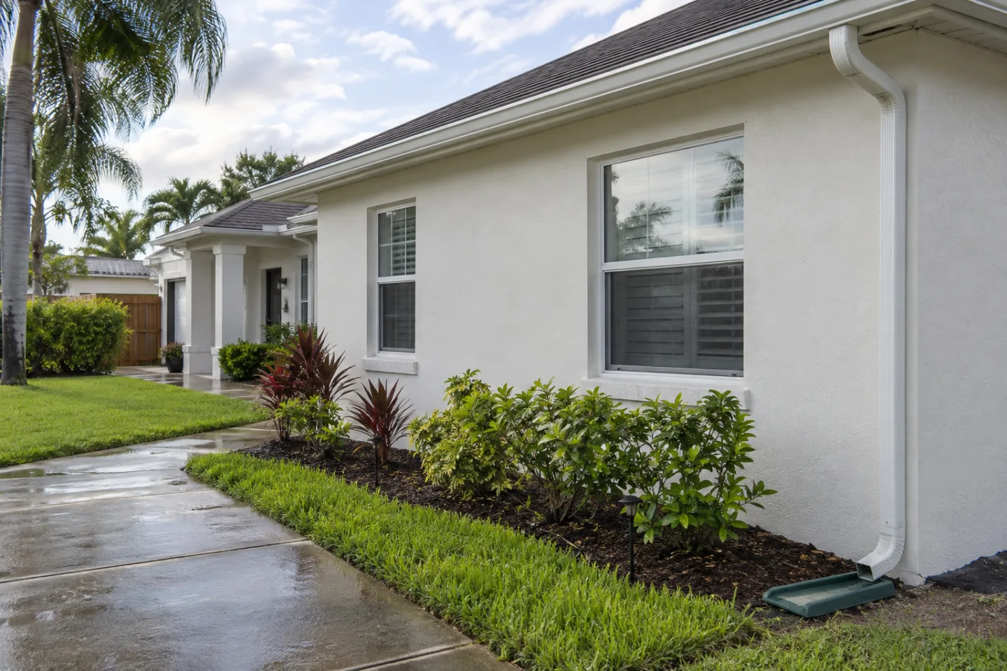 Residential waterproofing protected home exterior in Miami-Dade — AI-generated illustration