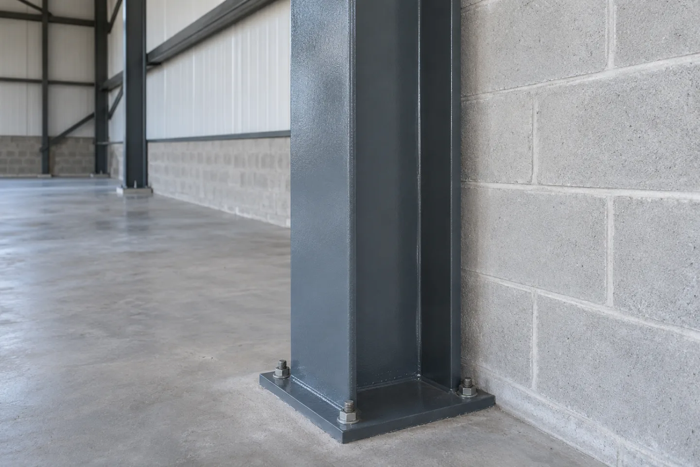 Warehouse and industrial painting column and wall coatings in Miami-Dade — AI-generated illustration