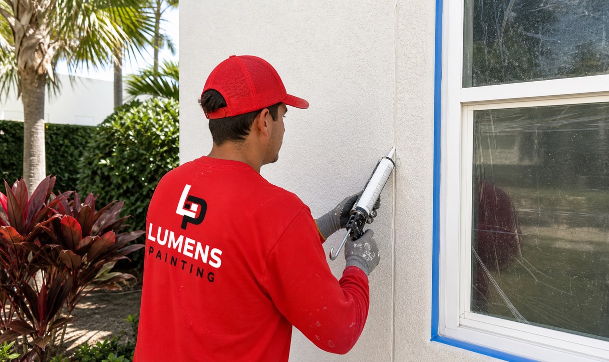 Stucco crack repair to resist wind driven rain in Miami