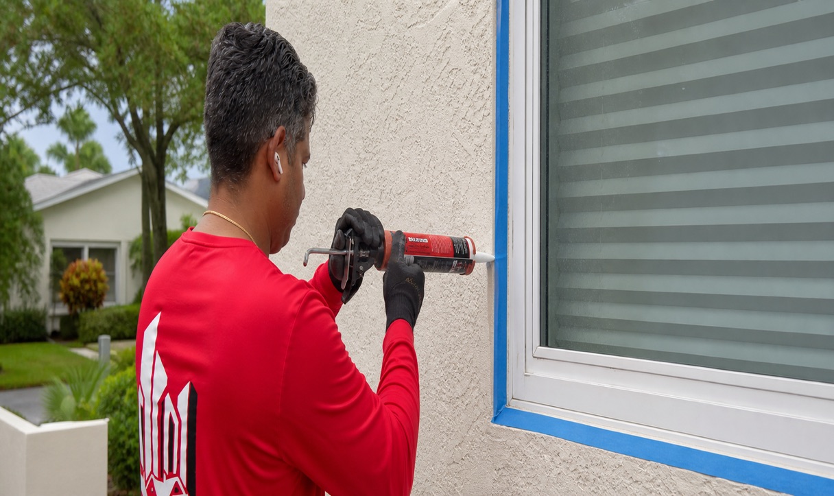 Window and stucco sealing before hurricane season in Miami